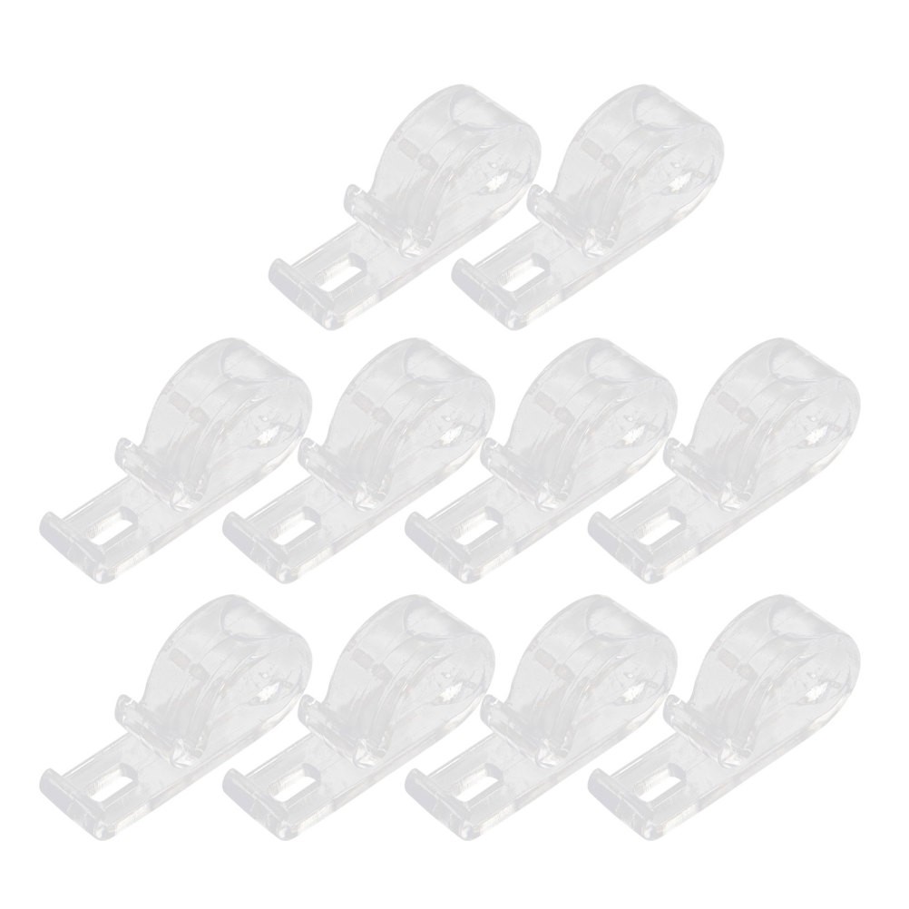 10Pcs Flexible Pom Roller Blind Clips Clear Curtain Hooks for Child Safety