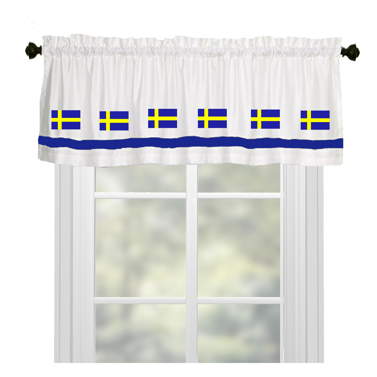 Swedish Flag Sweden Window Valance choice of colors