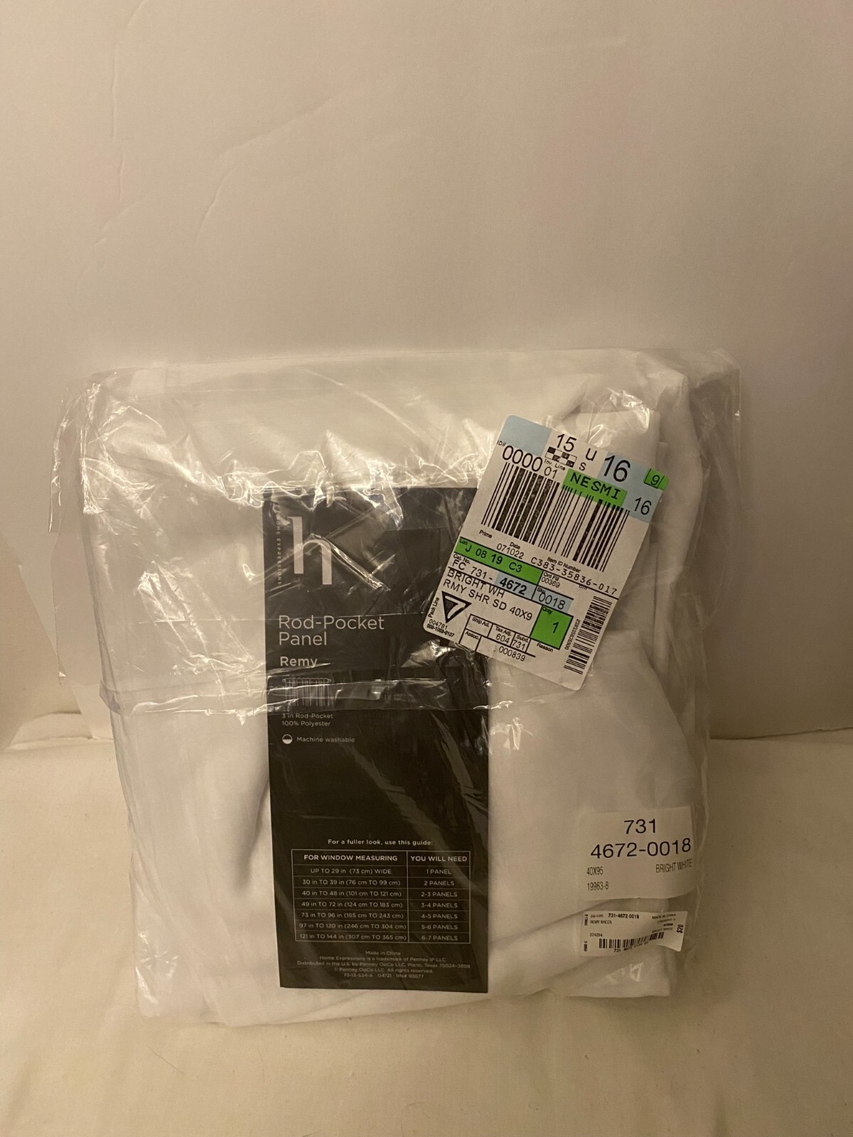 Home Expressions Rod Pocket Panel 40 in x 95 in