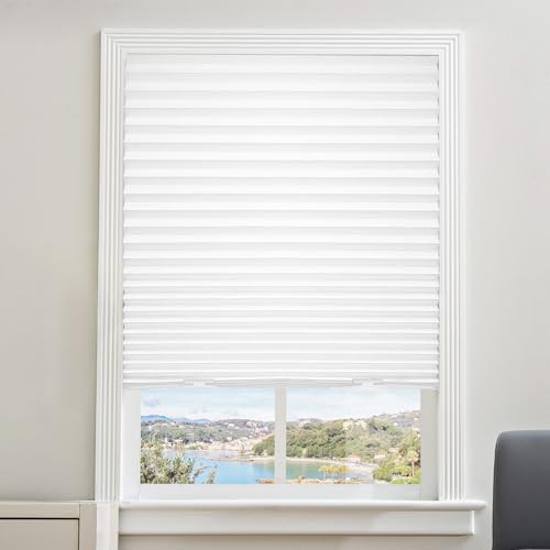 6 Packs Cordless Pleated Light Filtering Window Shade 36 in x 72 in Easy White