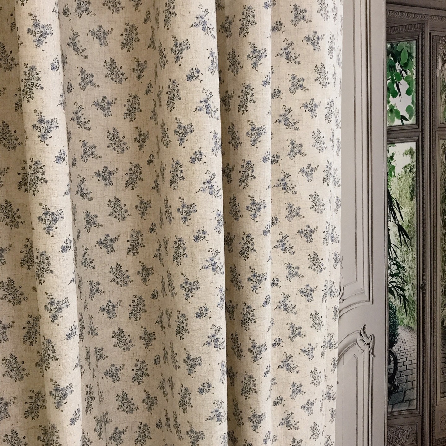 Handcrafted Floral Curtains Linen Blend Petite Botanical Custom Drapery Panels