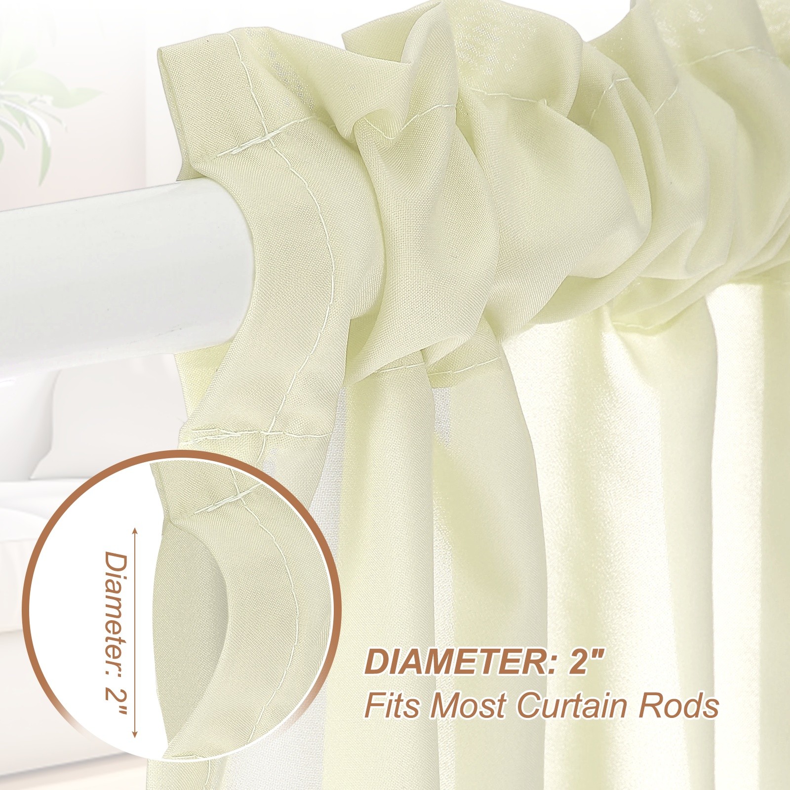 1 Panel Cabinet Curtain, Beige, 27.5″ W x 51″ l