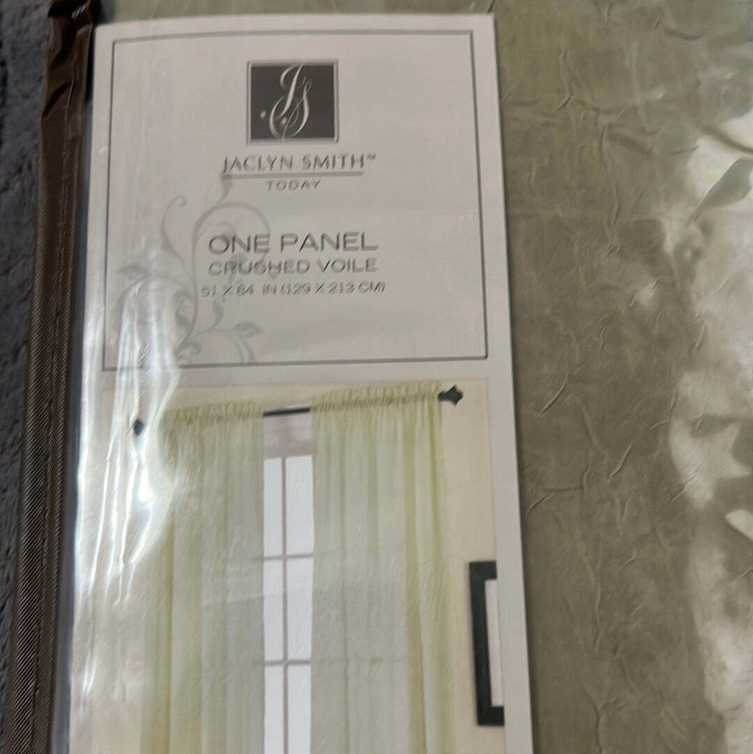Jaclyn Smith Today One Panel Crushed Voile, Celery, New