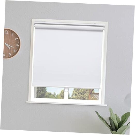 Blackout Roller Shades Blinds Cordless for Windows Pull Down 23″W x 72″H White