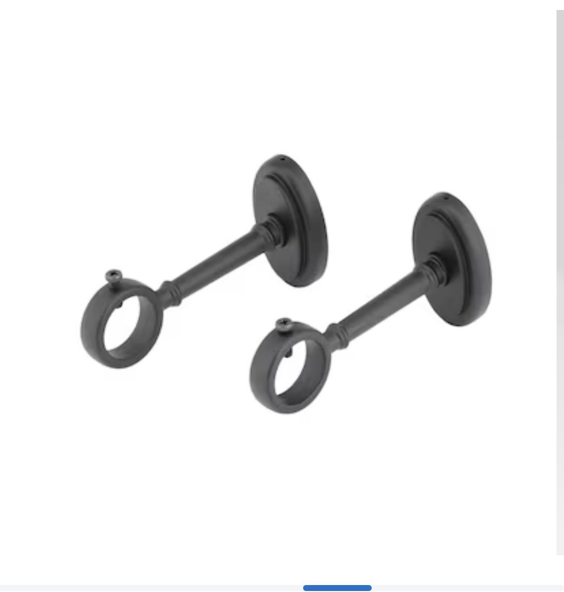 Allen + Roth 2 Pack Matte Black Zinc Single Curtain Rod Bracket