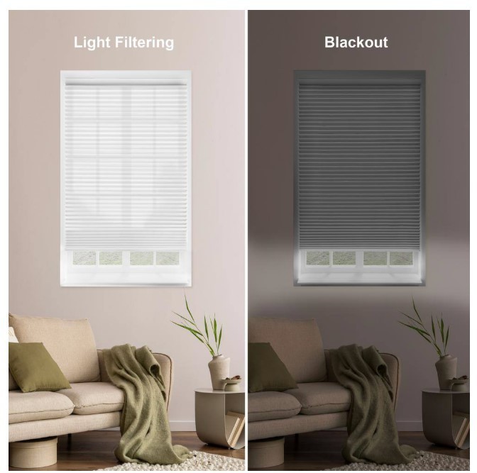 HDC Blackout Cordless Honeycomb Cellular Window Shades Latte 29.5 x 64