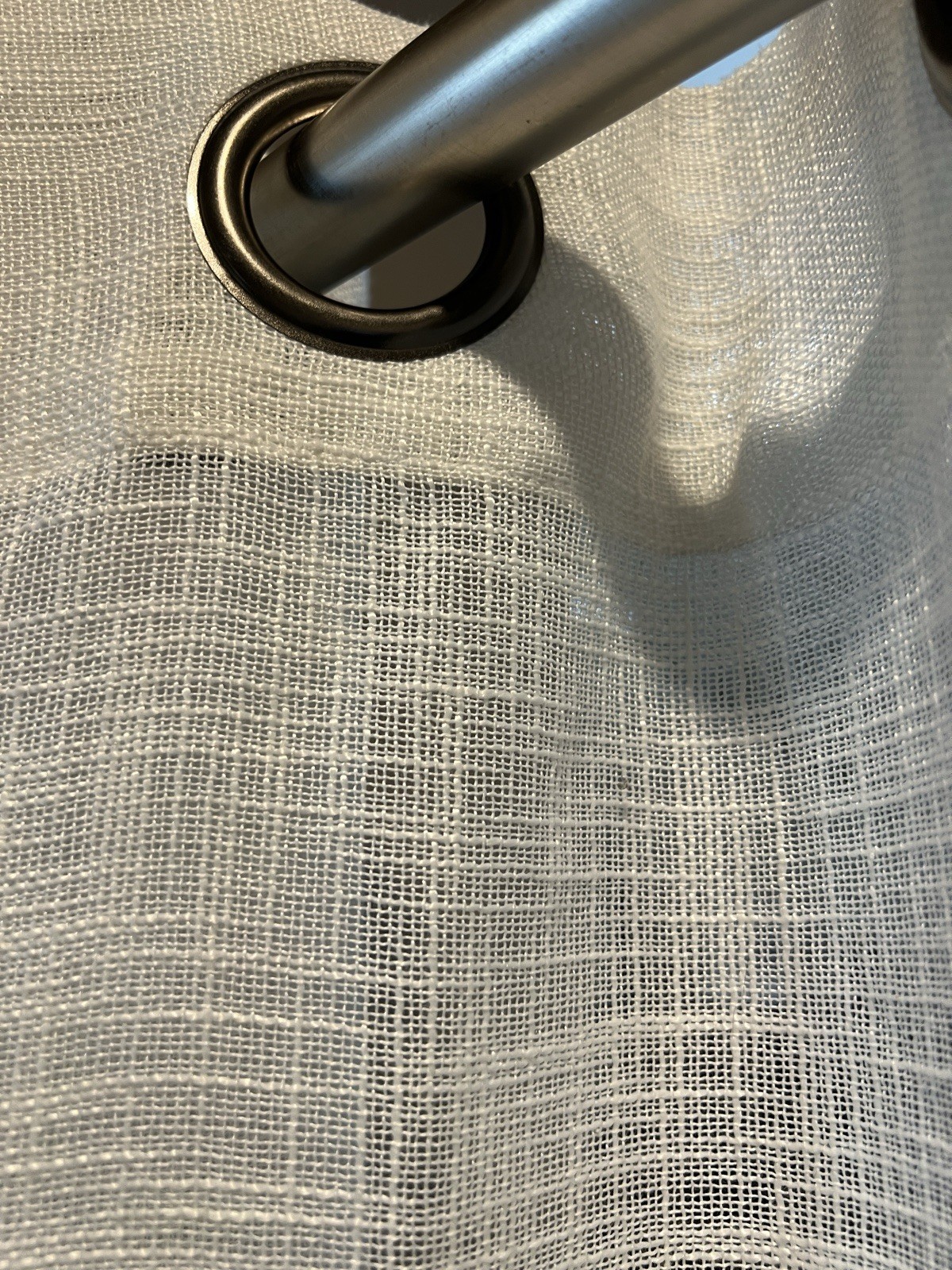 Off White See Through with Grey Branches Grommets Sheer Curtains
