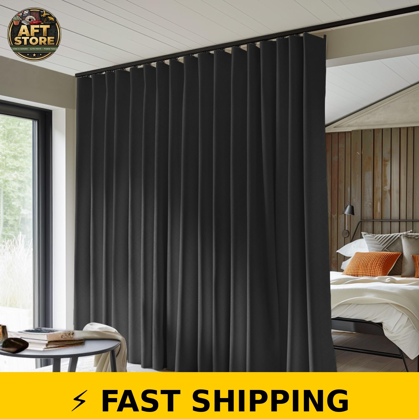 MaKefeile Blackout Room Divider Curtains 8.3ft x 7ft Thermal Insulation