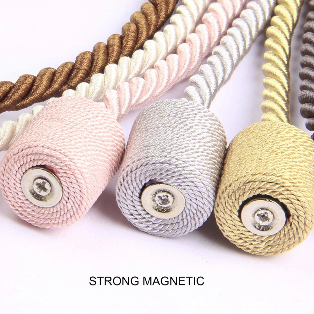 4PCS Curtain Rope Tiebacks Outdoor Elegant Decorative Magnetic Tie Backs Drape