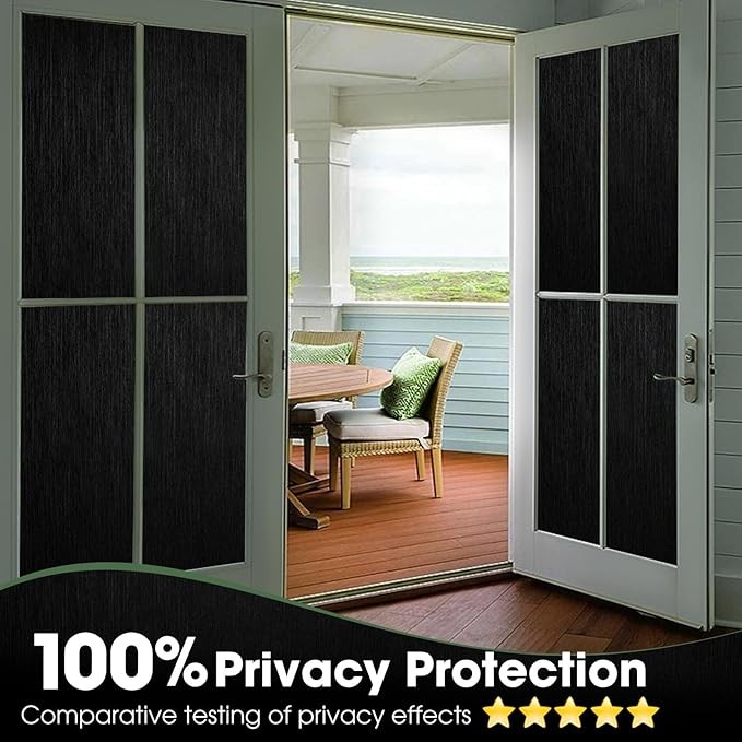 Blackout Privacy Window Film 100% Light Blocking Frosted Static Cling Cover