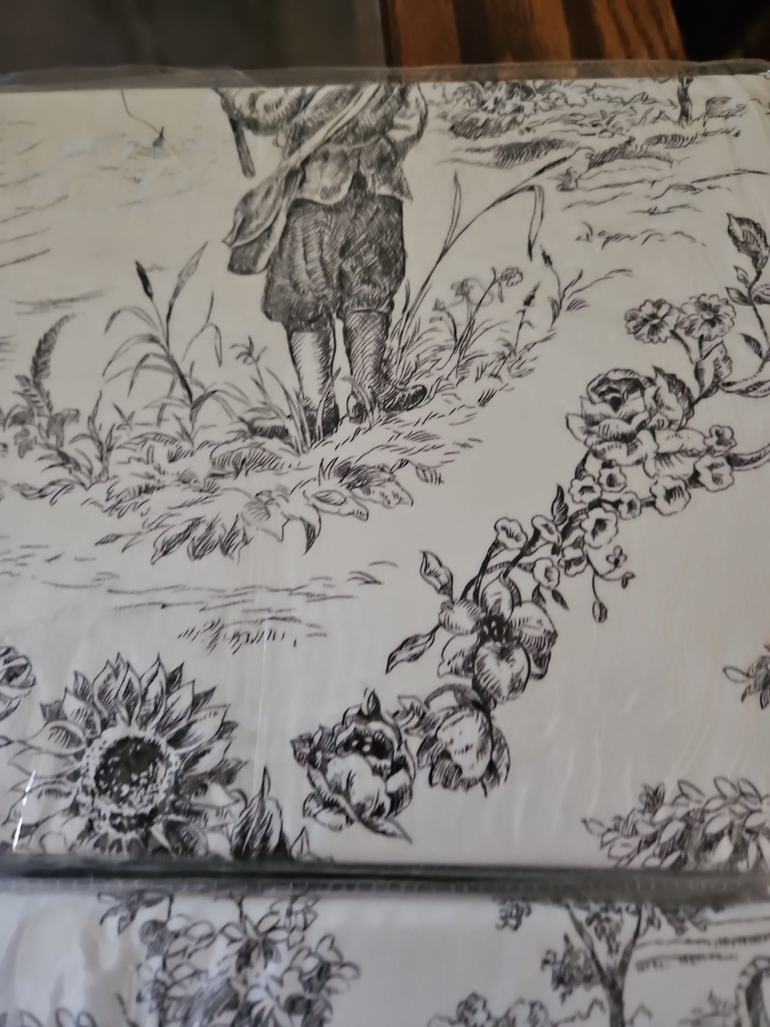 Enchanted Toile Country Toile Lot Of 2 Valances By Extreme Linen 80″ X 17″ Each