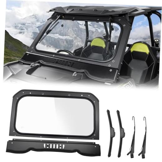14-18 RZR Glass Windshield Vented Anti Scratch Full Front Window with 2