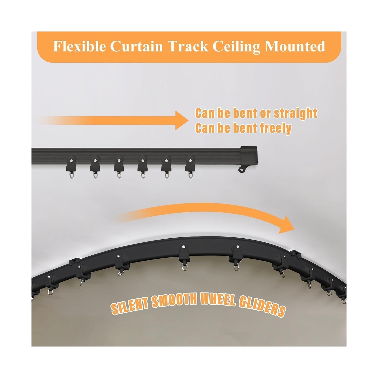 Ceiling Curtain Track Sets Room Divider Curtain Ceiling Track for Curtain Fle…