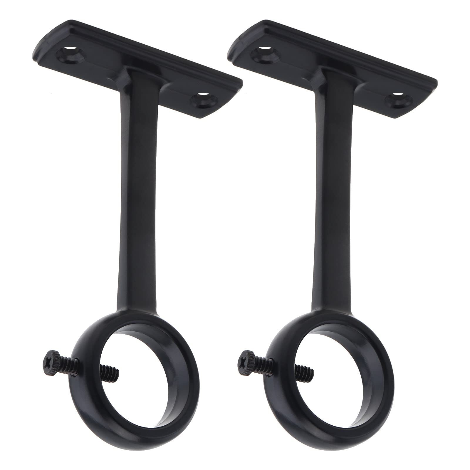 Ceiling-Mount Curtain Rod Brackets, Heavy Duty Ceiling and Wall Curtain Black