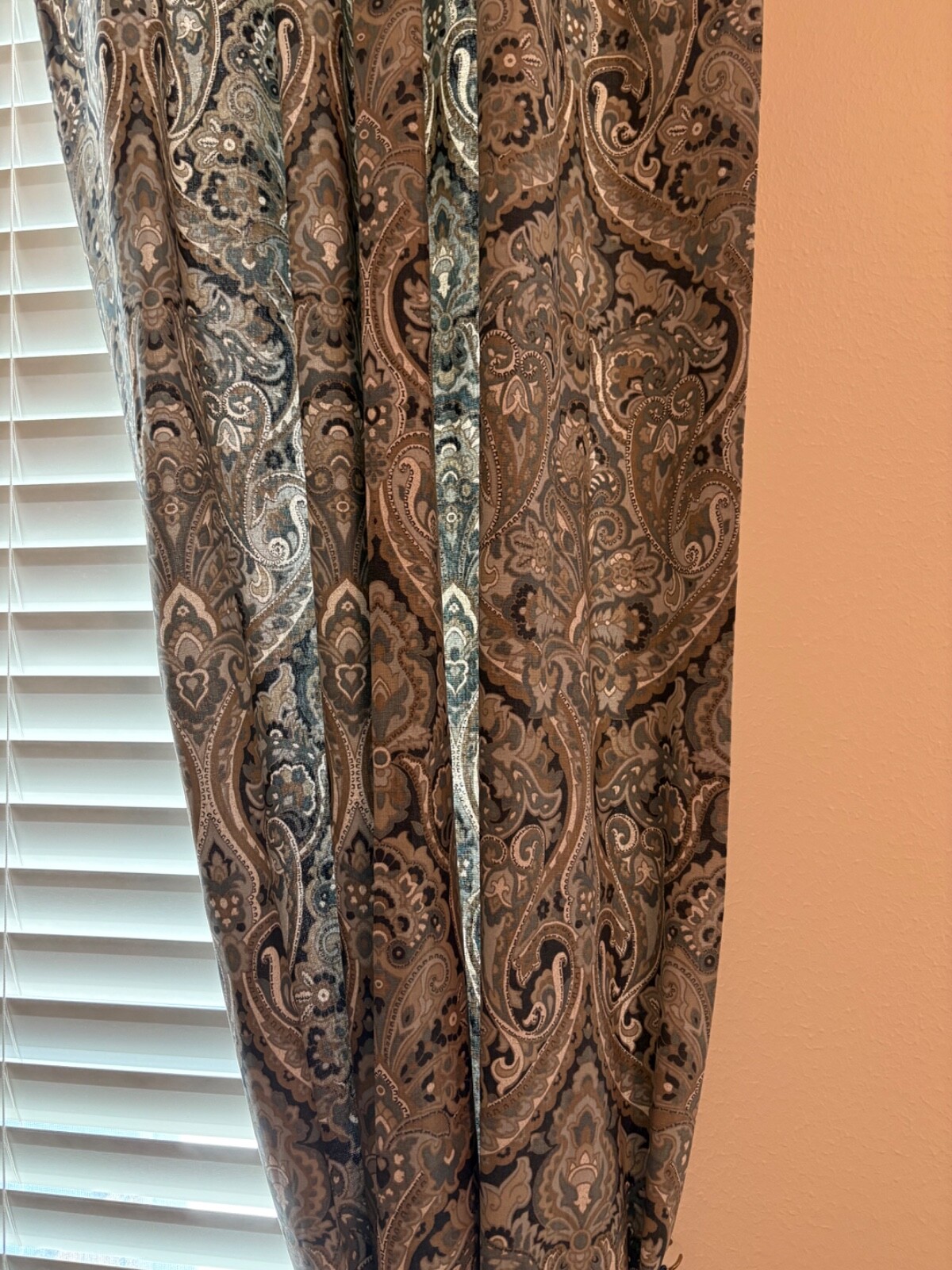Pottery Barn Mckenna paisley drape panels in blue 96 inches