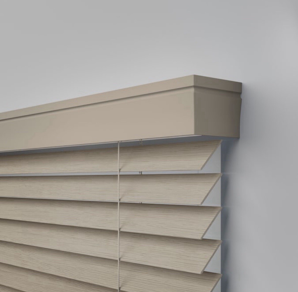 LEVOLOR Trim+Go 2-in Slat Width 35in x 64in Cordless Greige Faux Wood Darkening