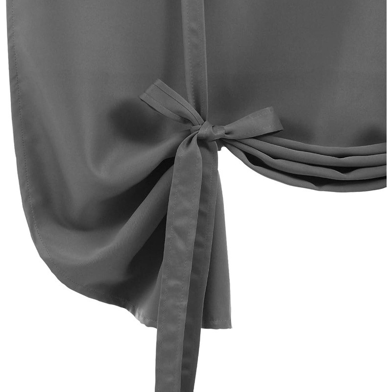 Blackout Tie Up Curtains Insulated Polyester Kitchen Dining Room Bedroom New