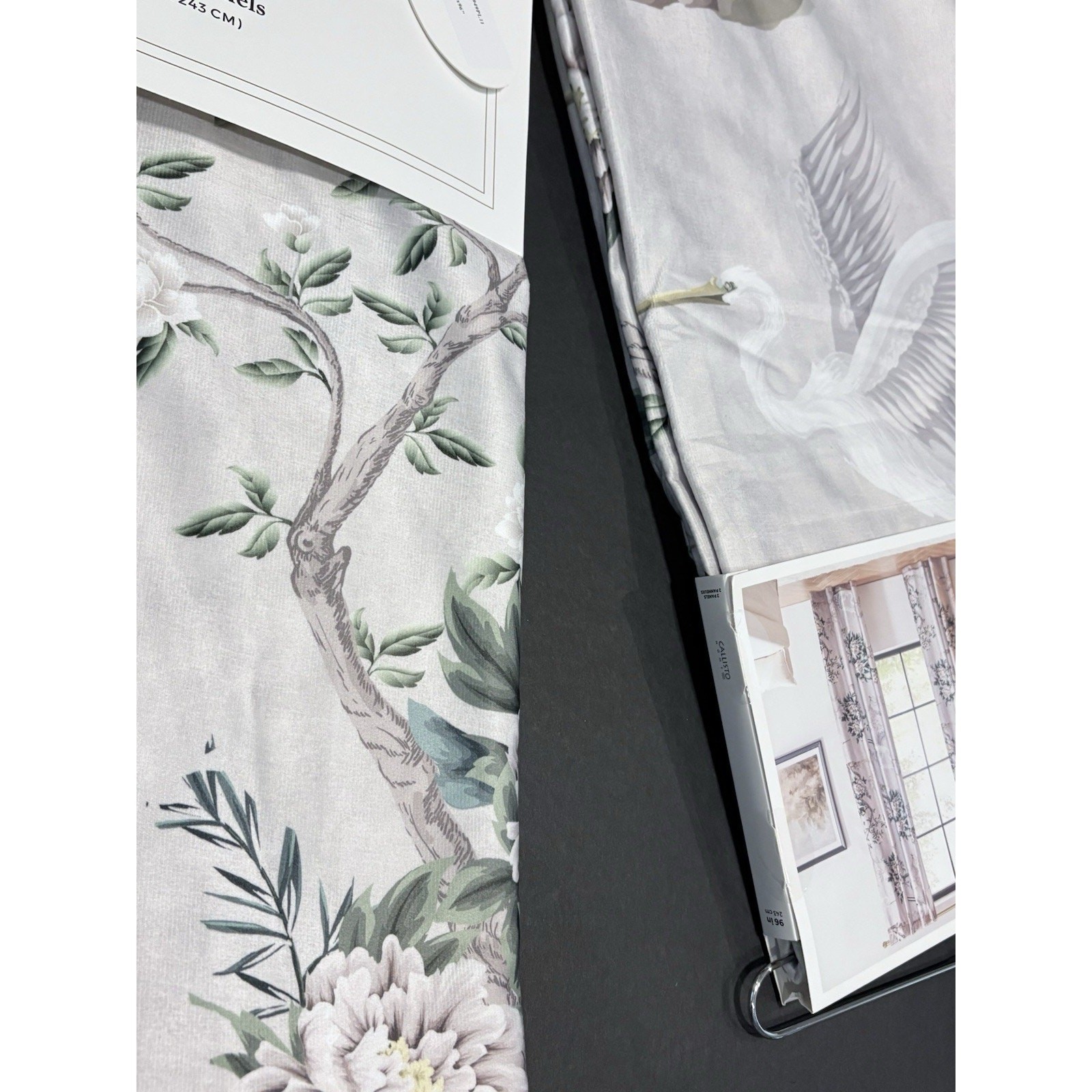 Callisto Home Heron Bird Window Curtains Panels 38 X 96” Set Of 4 Panels Blush