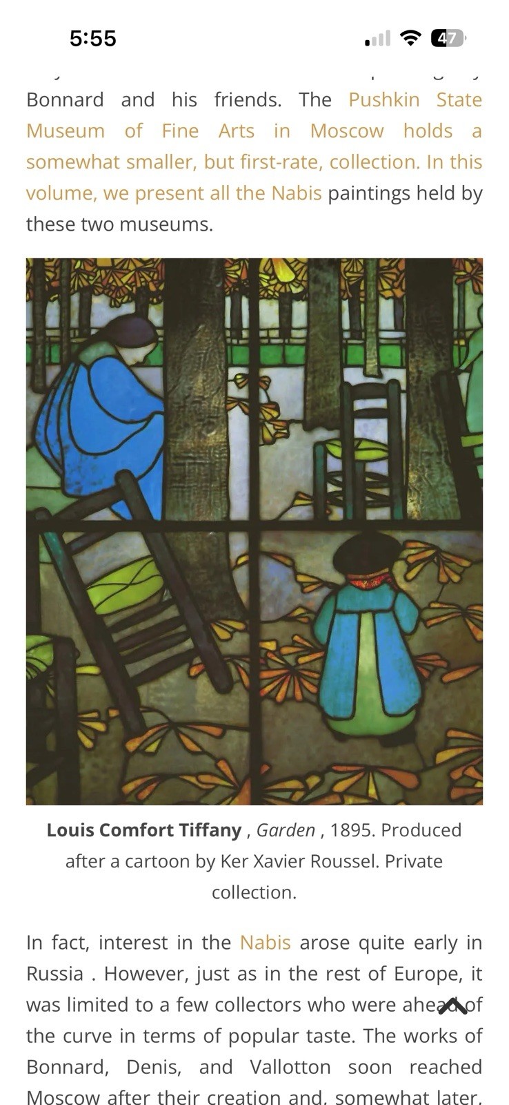 VINTAGE Stained Glass Window KER XAVIER Louis Comfort Tiffany 2001 MMA/ARS Copy