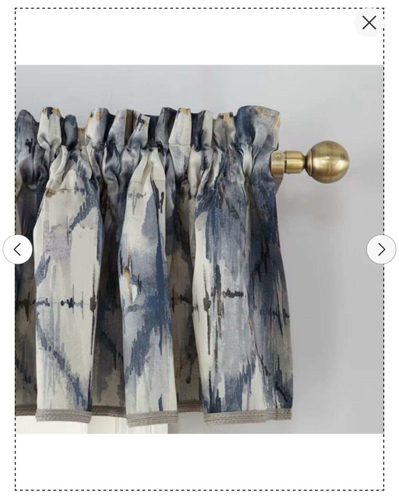 No. 918 Keaton Geometric Room Darkening Rod Pocket Valance Gray 54 x 18 in