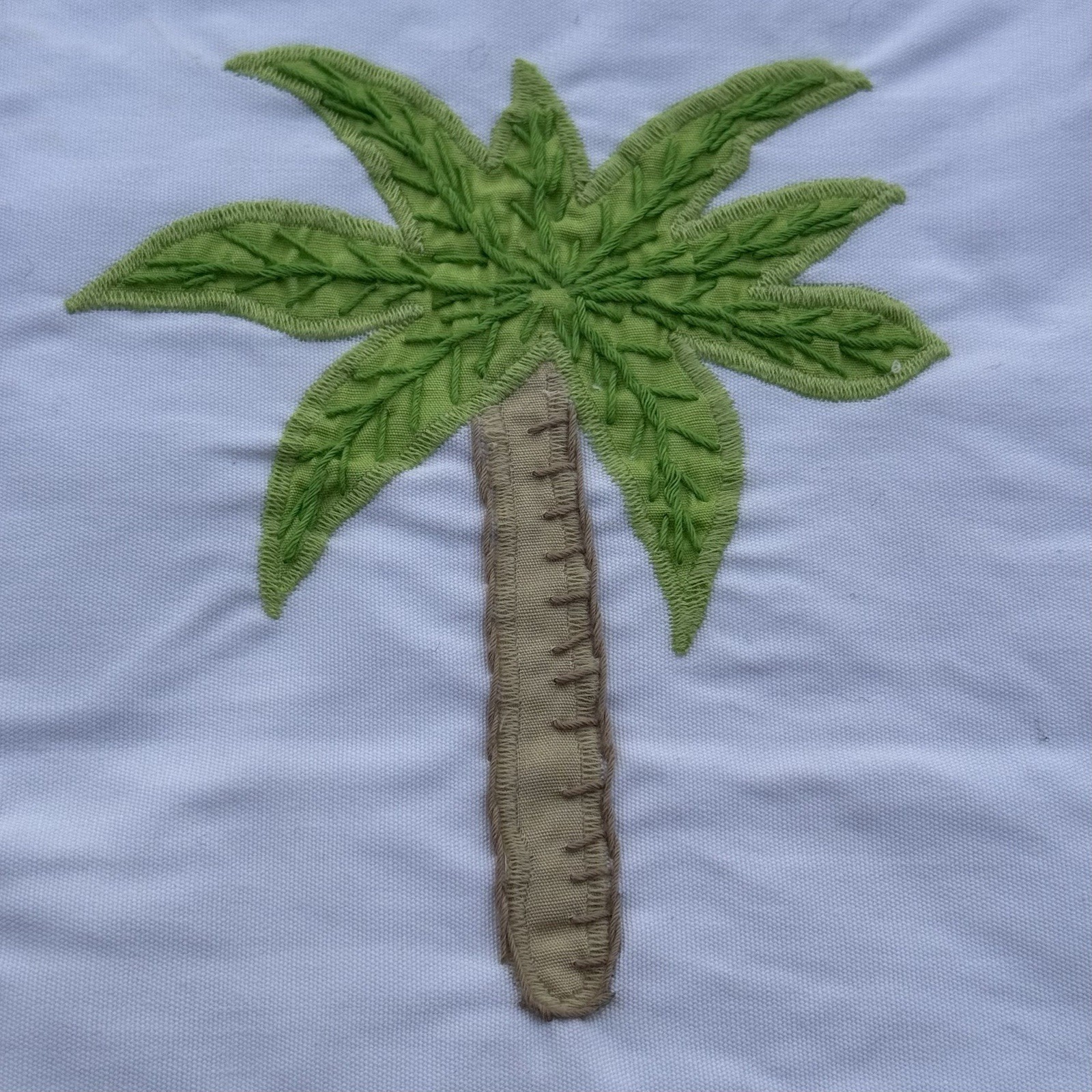 Pottery Barn Kids Valance 18″x44″ Embroidered Palm Trees Cotton in EUC