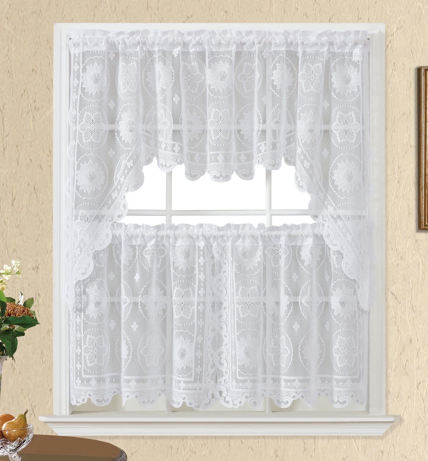 GOHD TimeLace Elegance 3PCS Tiers Set- Unique Lace Knit Design, Floral Patter…