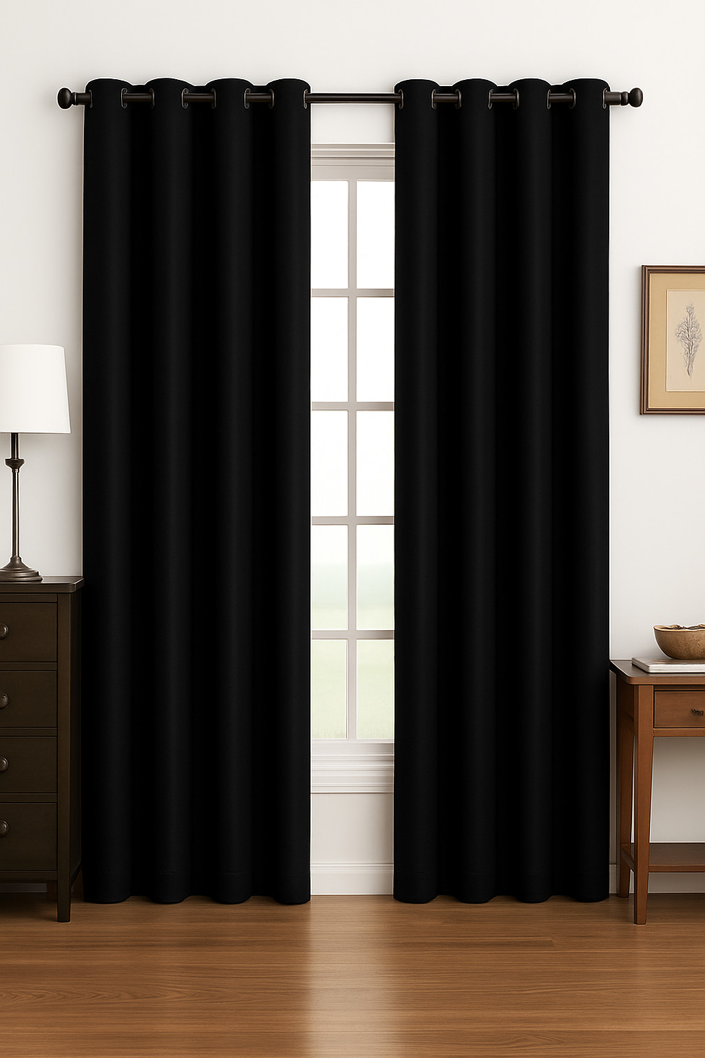 Luxury Glow Faux Silk Curtain Panel-1 Panel, 8 Grommets,Elegant & Light Blocking