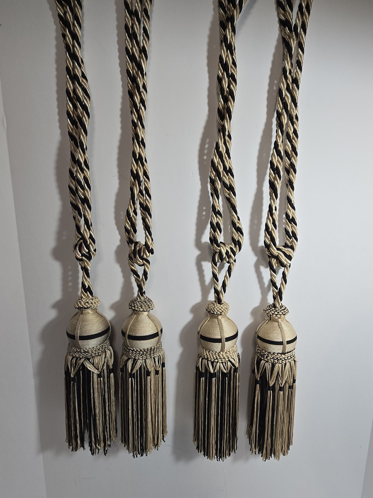 Fancy Large Curtain Tie Back Tassels Gold/Black Color