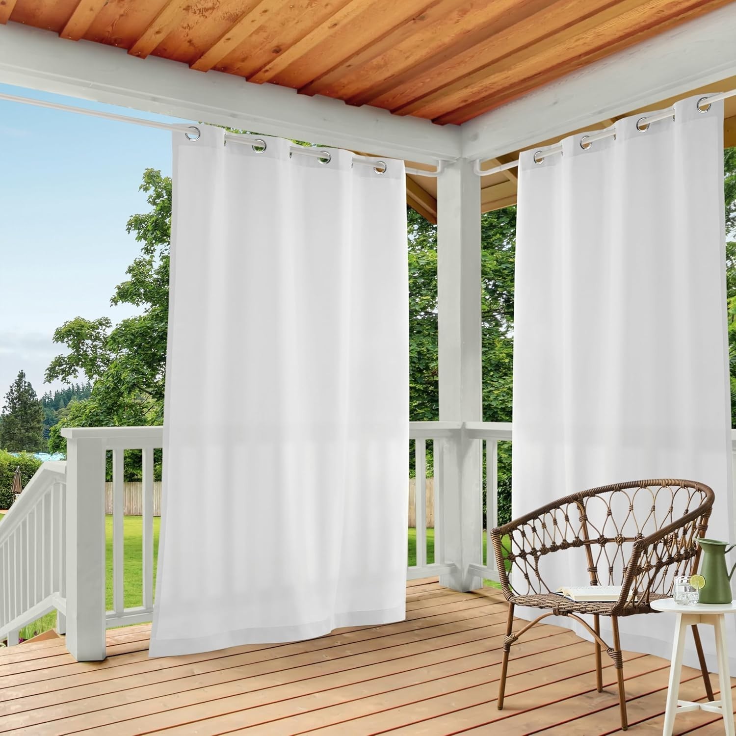 Cabana Enhancing Indoor Outdoor Curtains 54”W x 84”L – Rust-Proof Grommet Design