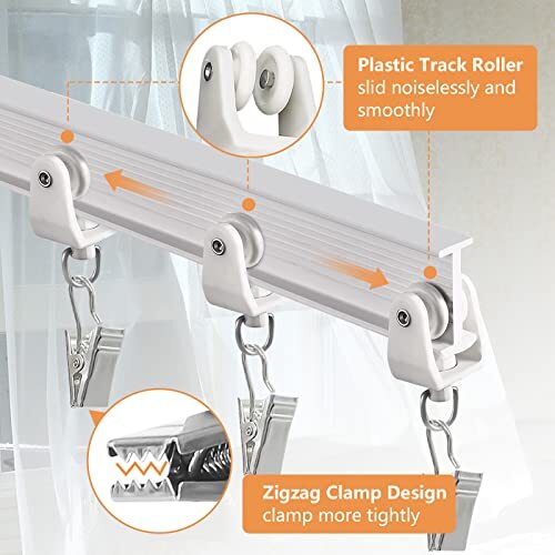 Ceiling Curtain Track, Flexible Bendable Curtain Track 12Ft/3.65Meter White
