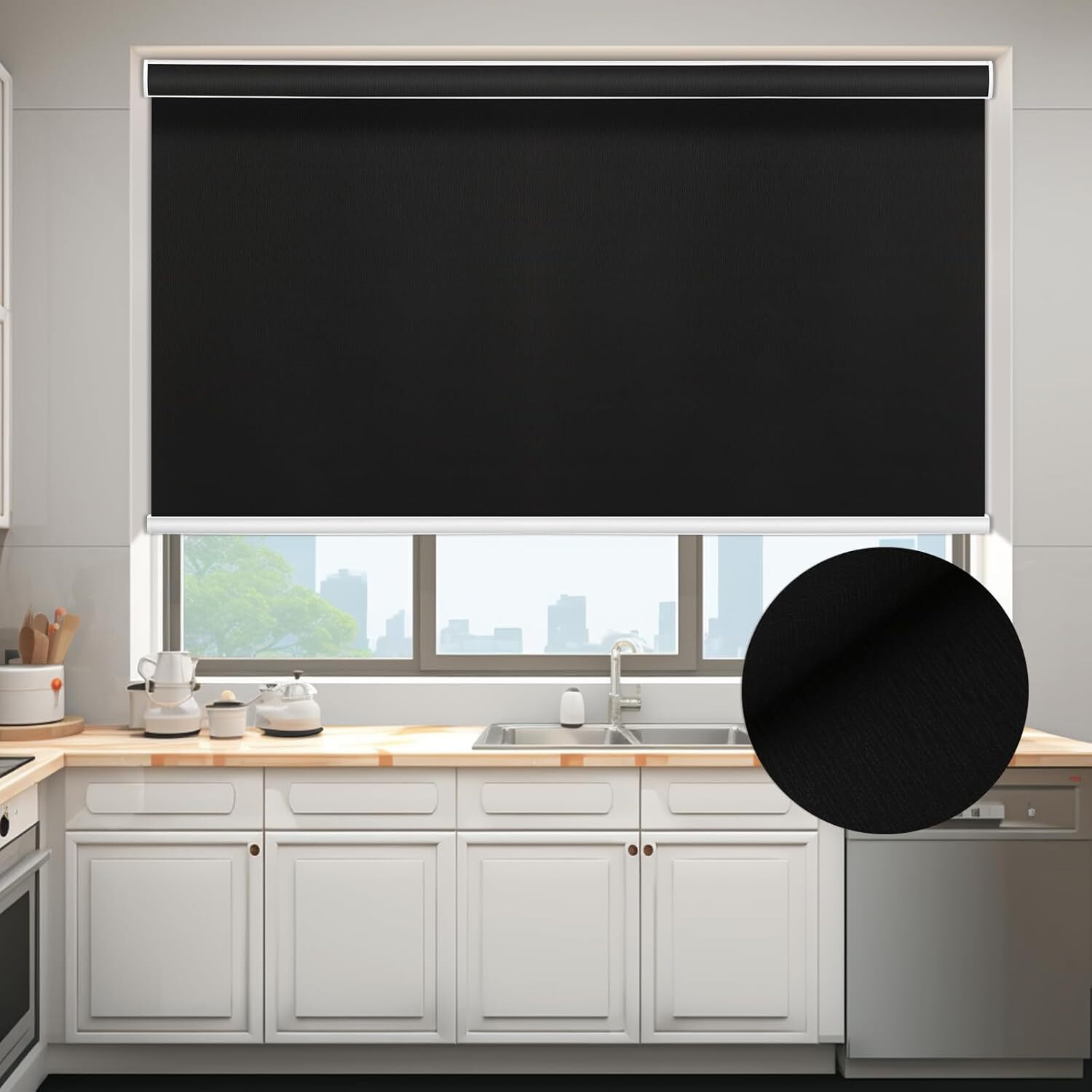 Changshade CUSTOM CUT Blackout Roller Shades Roller Blinds For Window