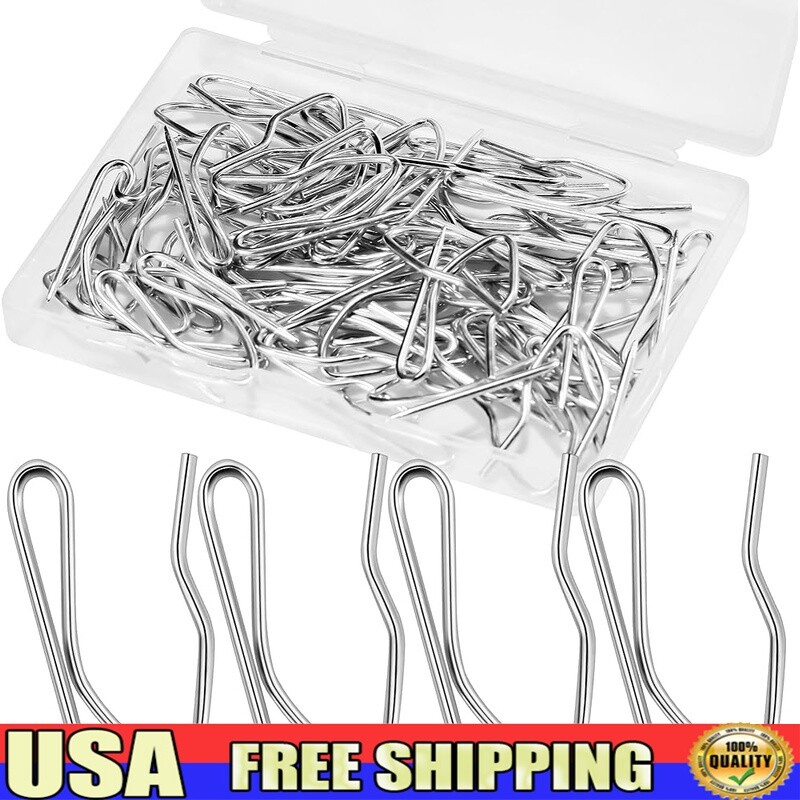 58PCS Rustproof Metal Curtain Hooks Heavy Duty Drapery Pins Pleat Curtains New