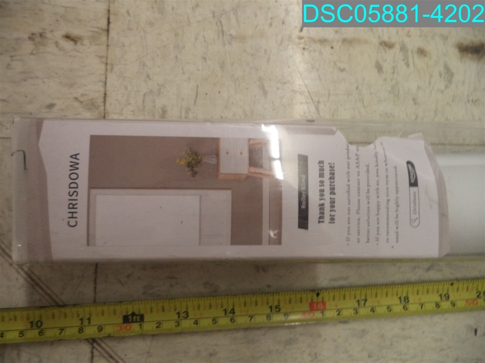 ChrisDowa 100% Blackout Roller Shade Window Blind White 46″ W x 72″ H