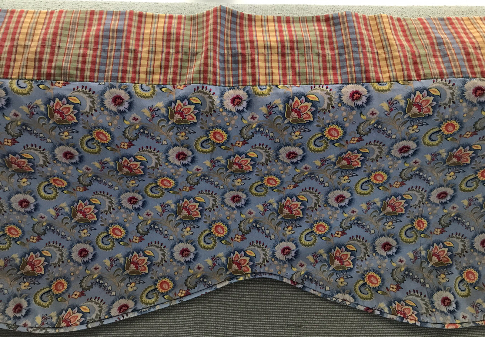 Window Valance Lined Long Quality Checked Mix 73” X 20.5” #b10