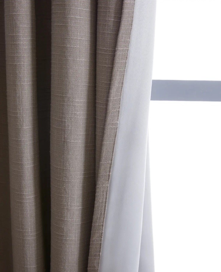 Quince 100% Cotton Grey Slub Room Darkening Curtains Drapes 48″ x 96″ 2 Panels!