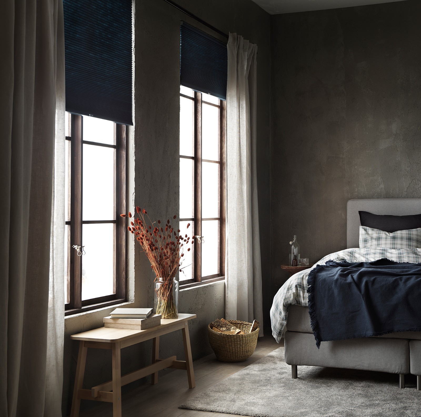 IKEA HOPPVALS Room Darkening Cellular Blind Blue 48×64″ 504.548.95-NEW