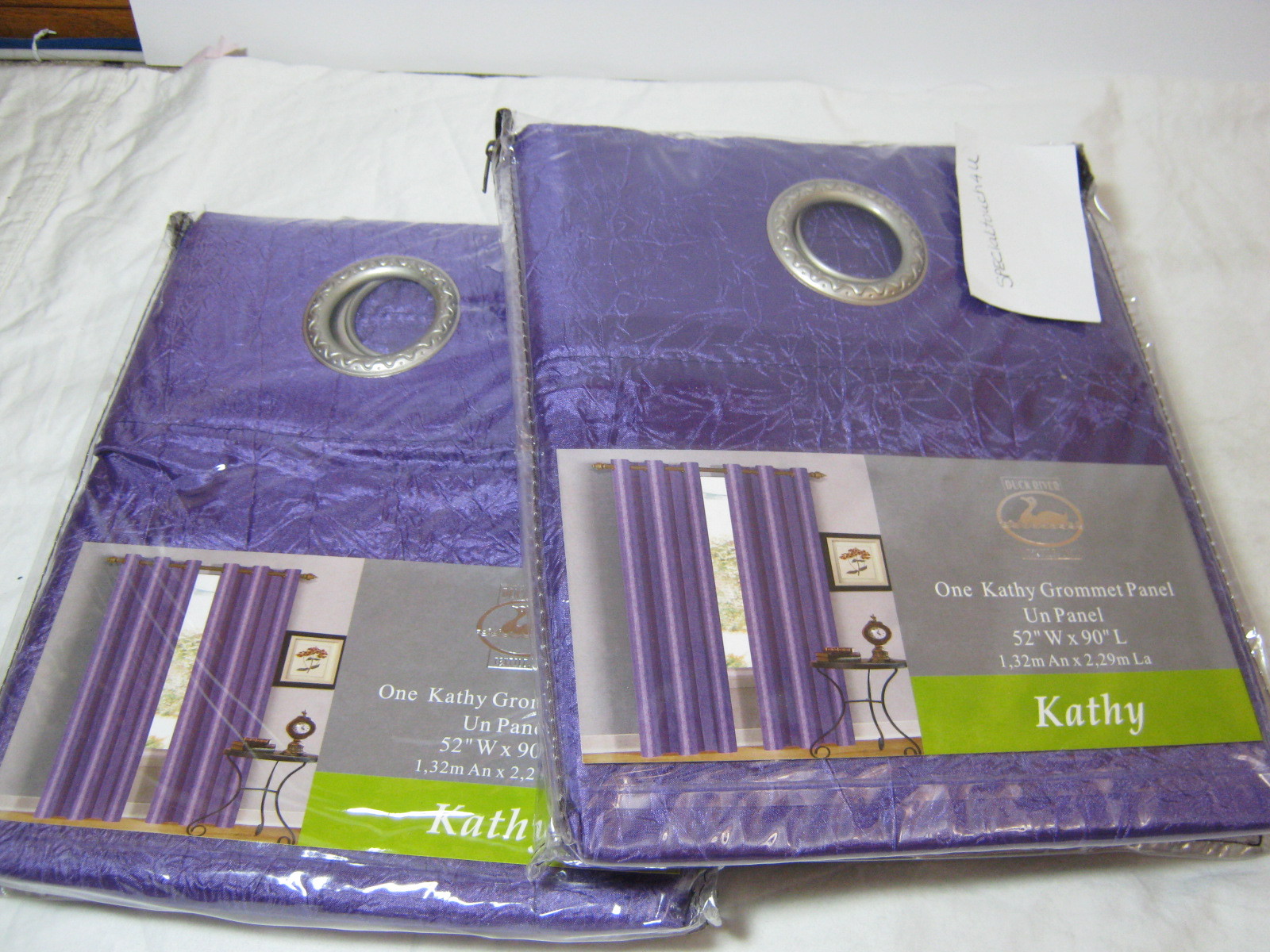 Duck River Textile (2) Kathy Grommet Window Panels – Neon Purple 104×90 NIP