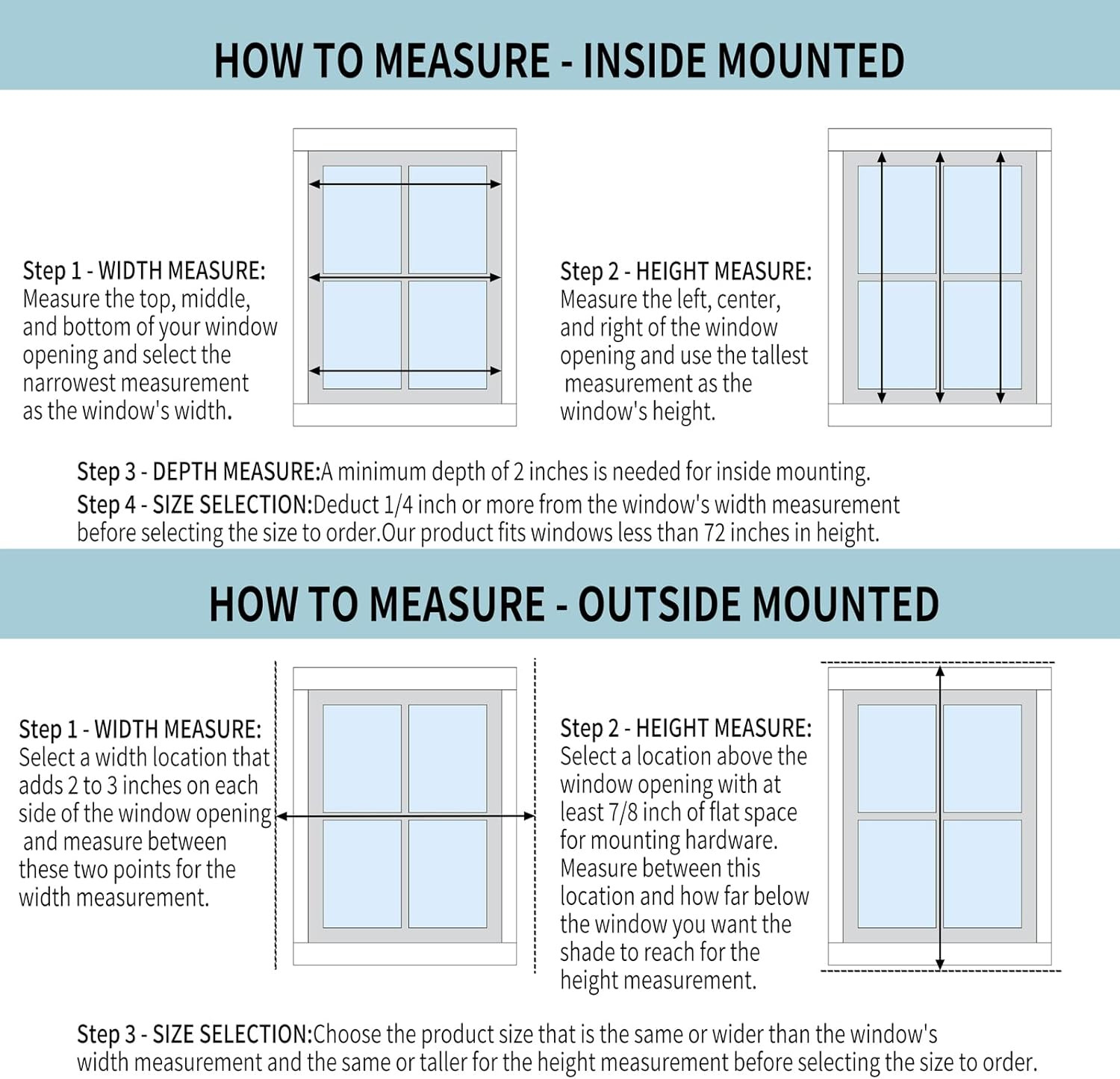 Cordless Blackout Roller Shades 71″W x 72″H – Easy Install Thermal Blinds