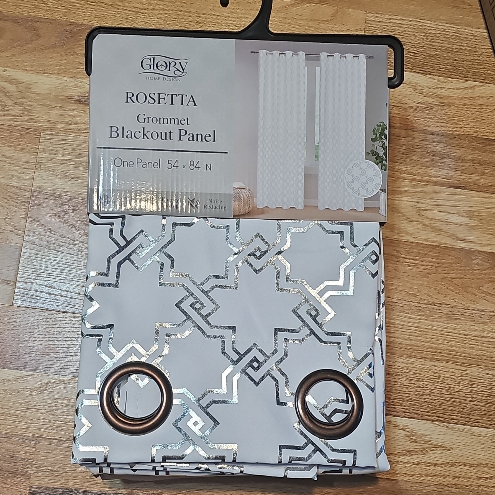Glory Home Design Rosetta Blackout Grommet Panel 54x84in White Silver