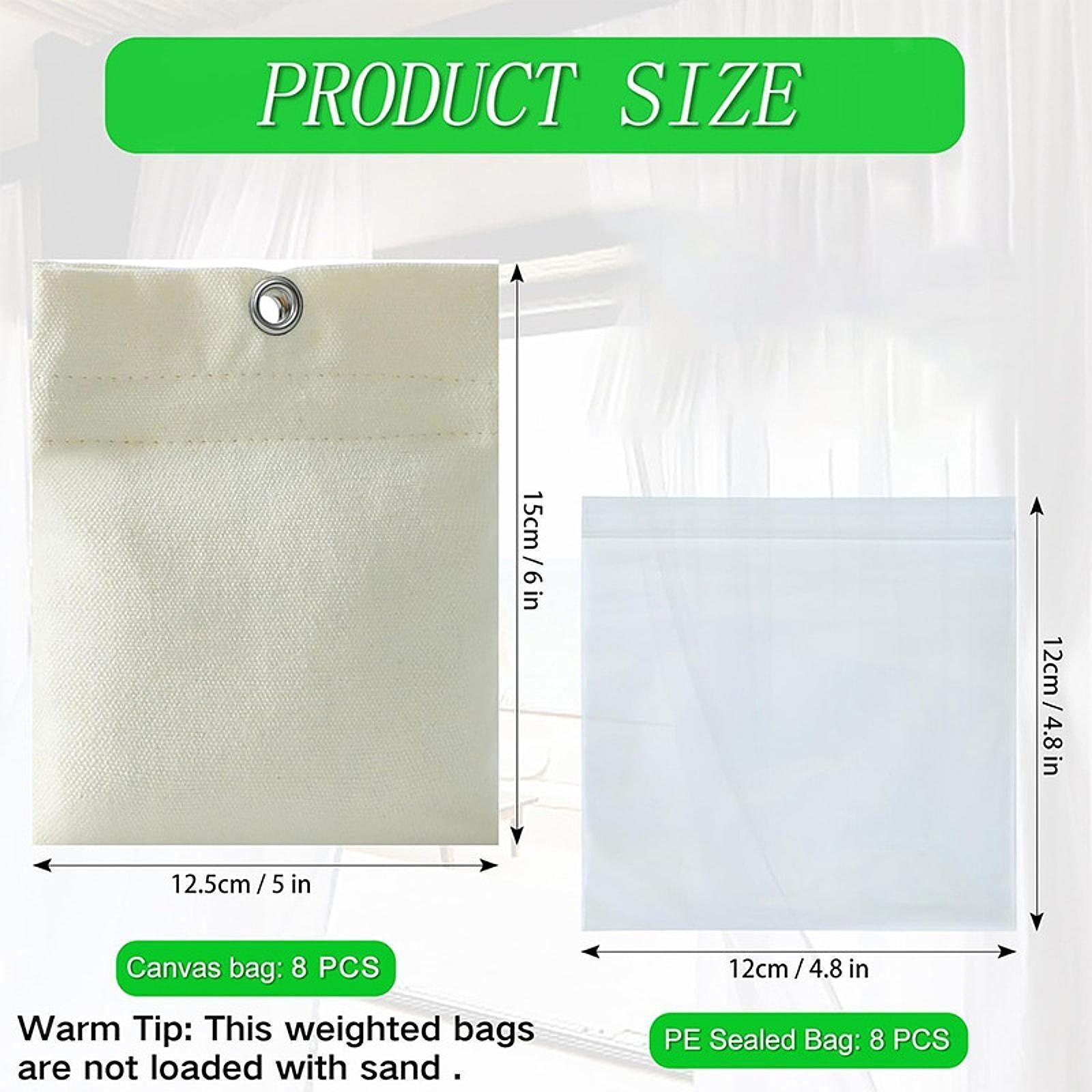 8Pack Outdoor Curtain Weights Curtain Sandbag Weighted Bags Patio Curtain Weight