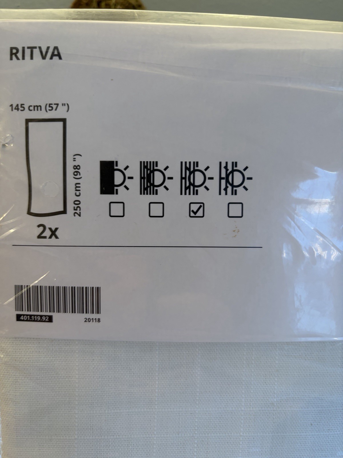 NEW IKEA Ritva Curtains 1 Pair 2 Panels 57”x 98 Cotton Drapes