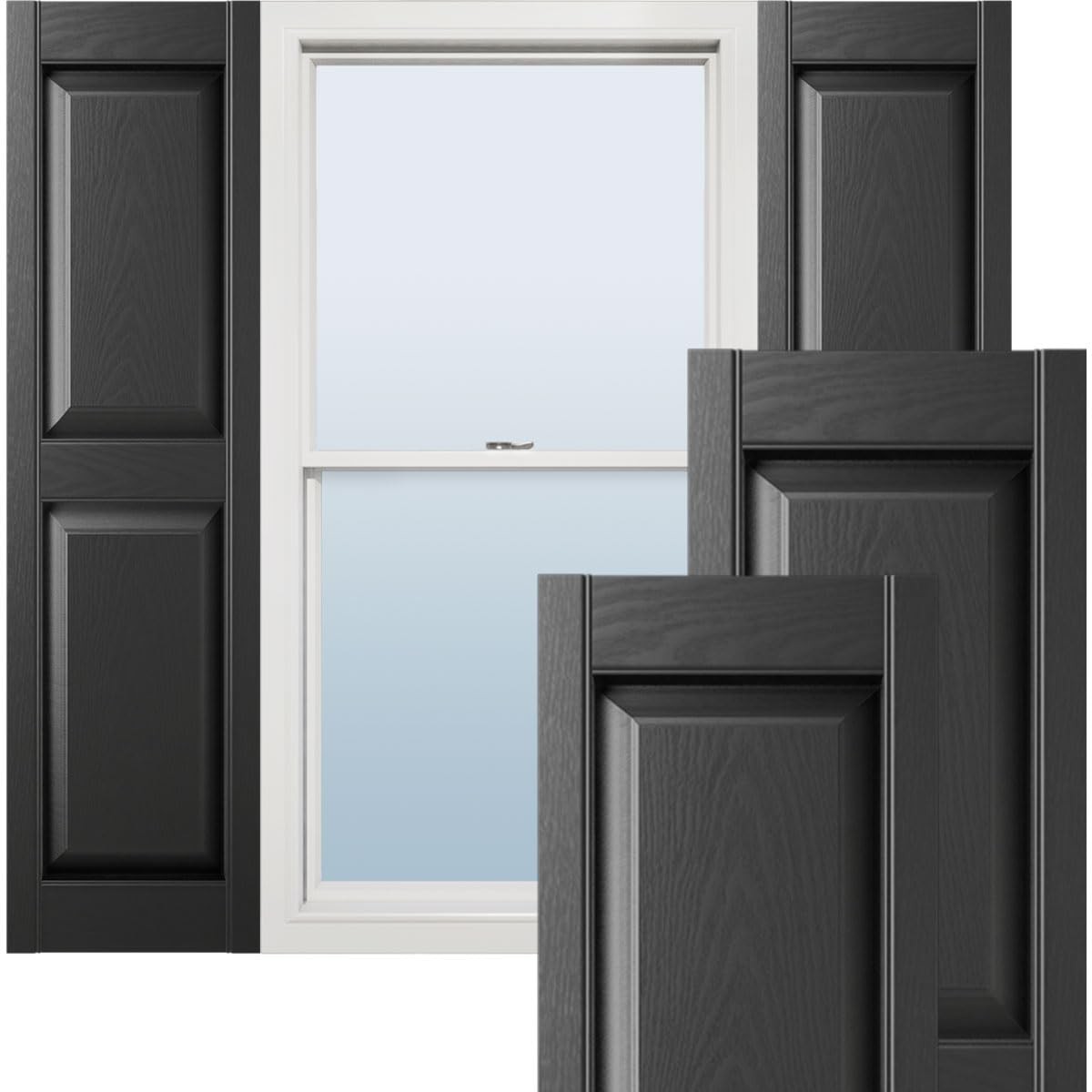 Ekena Millwork Lifetime Vinyl LP2S12X05500BL 12-in. W x 55-in. H, 002 – Black