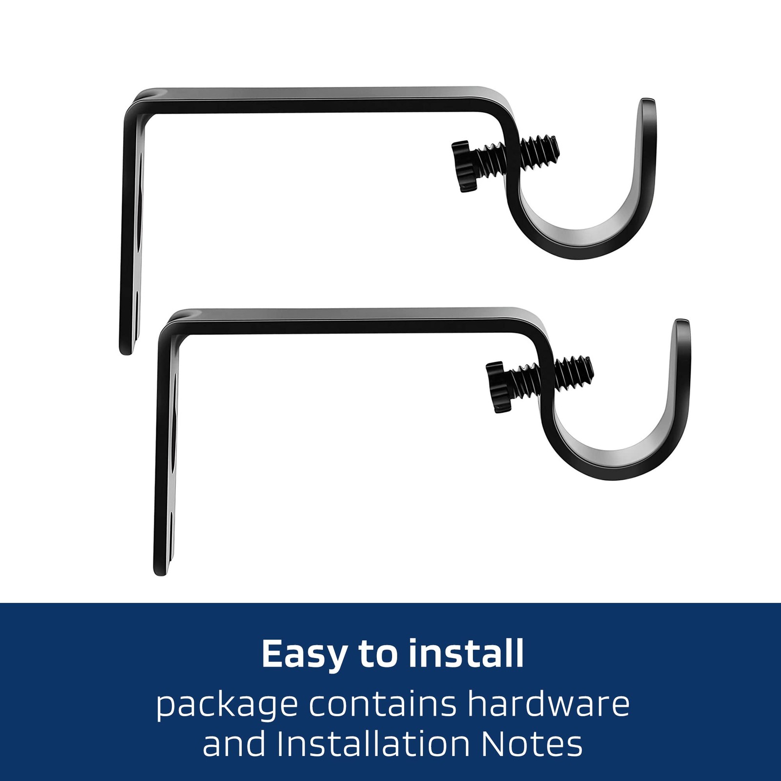 Alskarhem Black Curtain Rods for Windows 32 to 45 Inch,5/8 32″-45″,