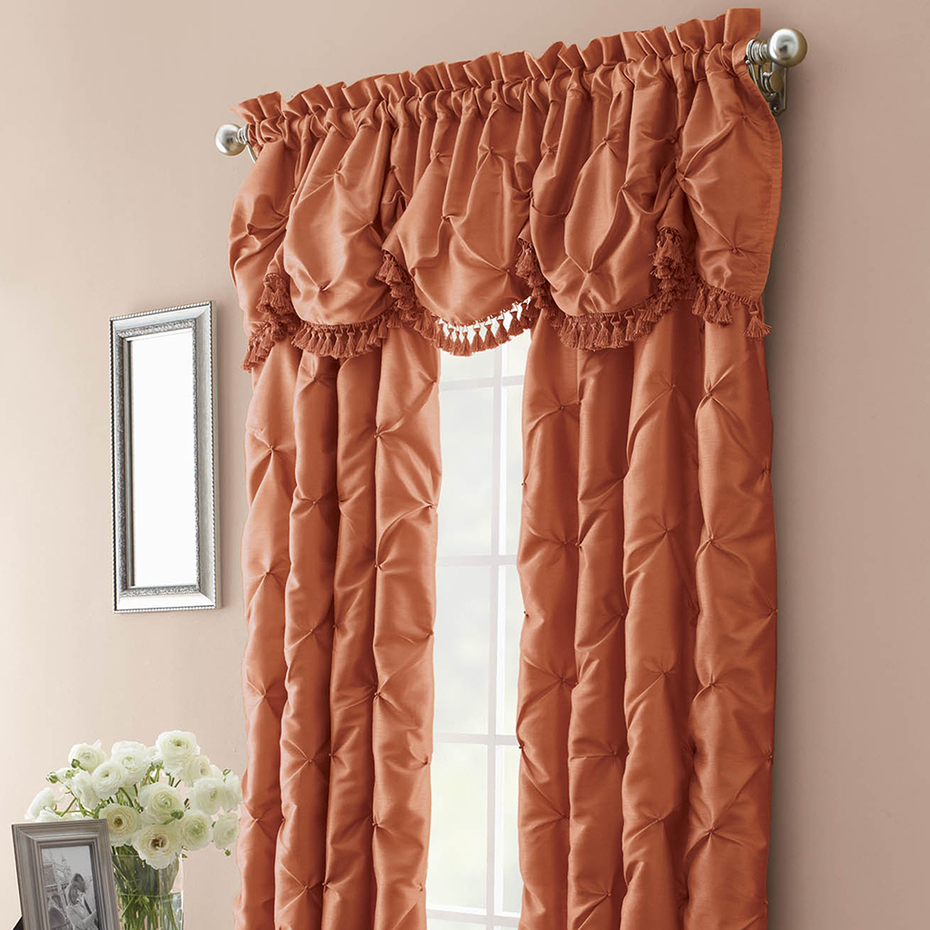 2 Nicole Miller Chateau Persimmon Rust Orange Rod Pocket Panels 100X108 Curtains