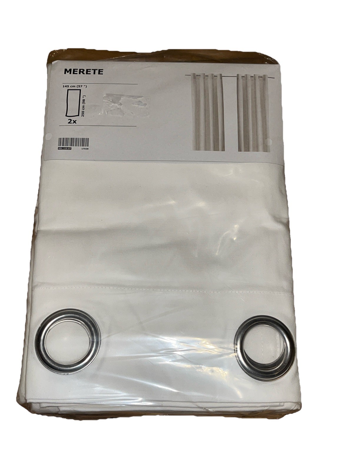 IKEA Merete Curtain Panels 57″ x 98″ (145cm x 250cm) Set Pair White