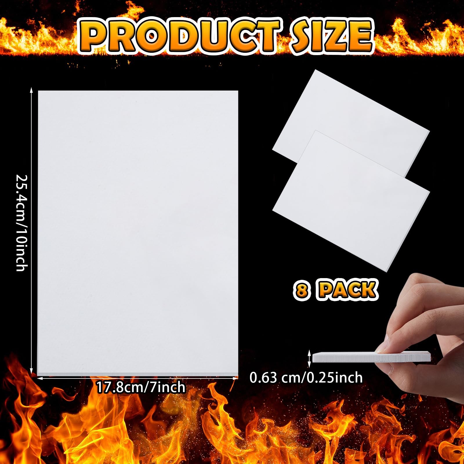 Qilery 8 Pcs High Temperature Gasket Paper 1/4″ Thick Exhaust Gasket Material.