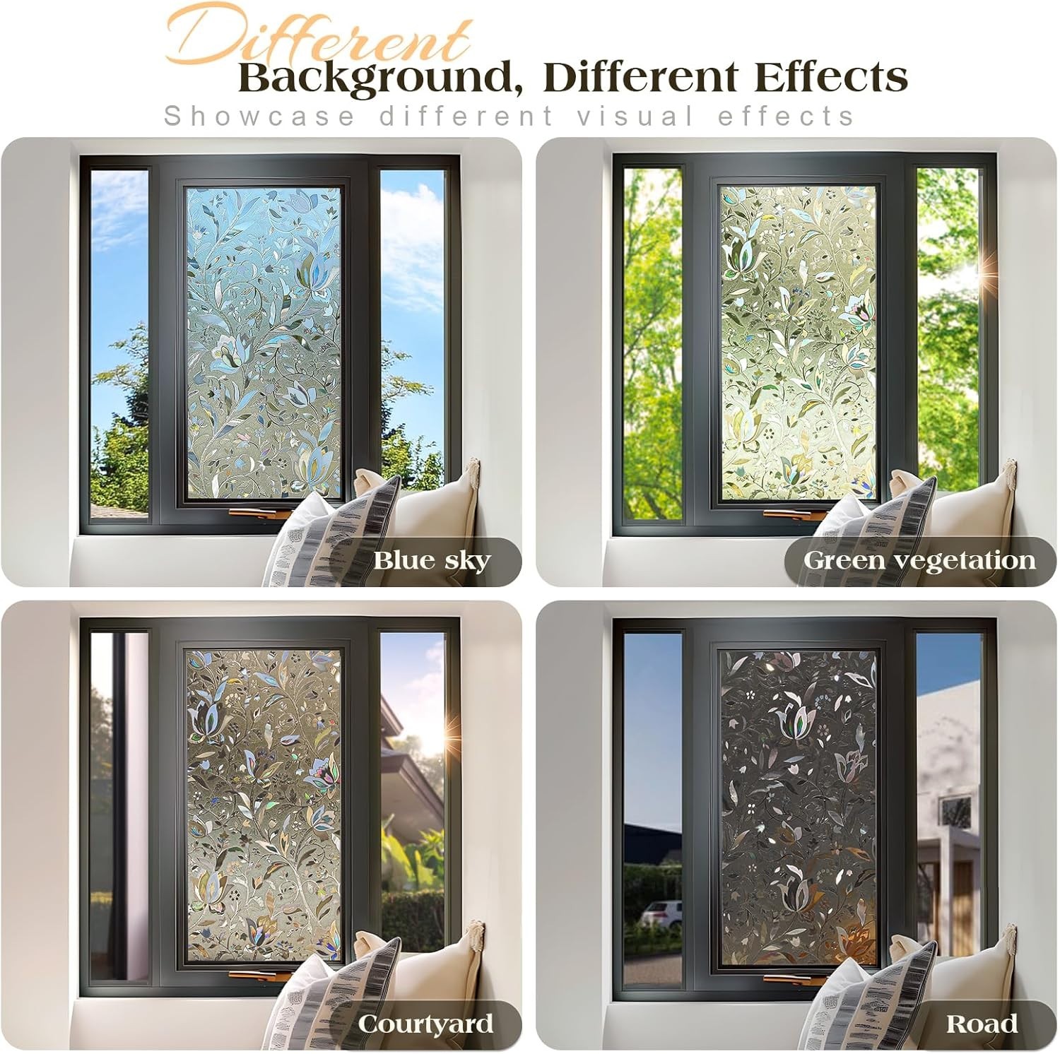 Window Privacy Film Decorative Stained Glass Static Clings Frosted Sticker Cover