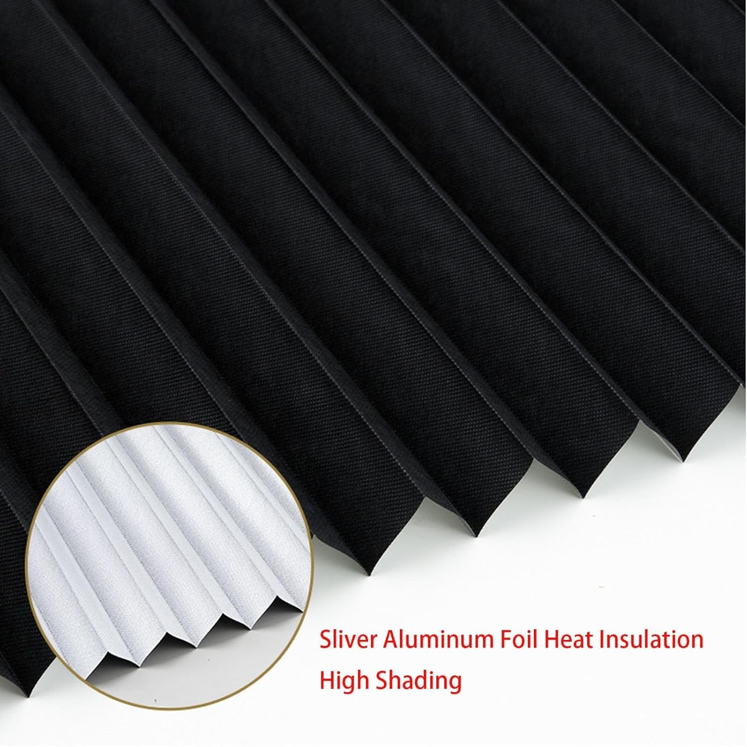 2 Pack Temporary Blackout Blinds for Window, Self Adhesive Pleated Cordless N…