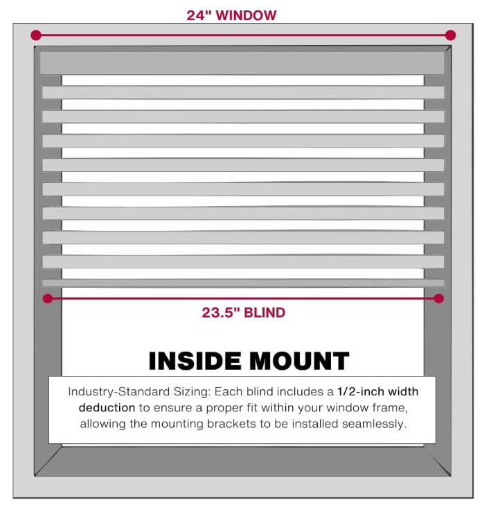 Lotus & Windoware Cordless, 2 Inch Faux Wood Blind, 24″ Wide x 60″ Long