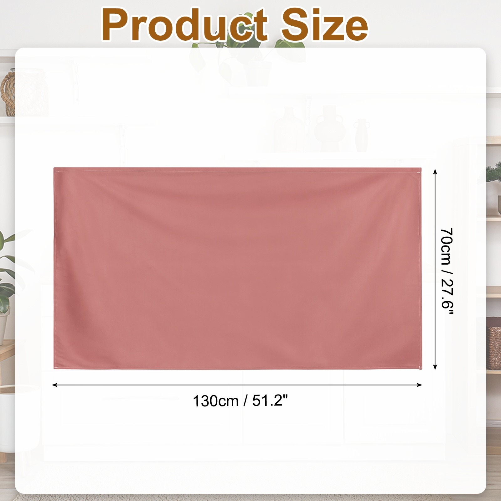 Cabinet Curtains Dust Proof Kitchen Privacy Curtain (51.1″x27.6″ Brown Red)